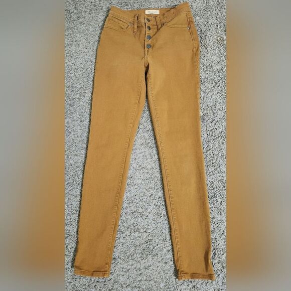 Madewell 9” Mid Rise Skinny Jeans Buttonfly Front Garment-Dyed  Women Size 27 - Picture 3 of 10